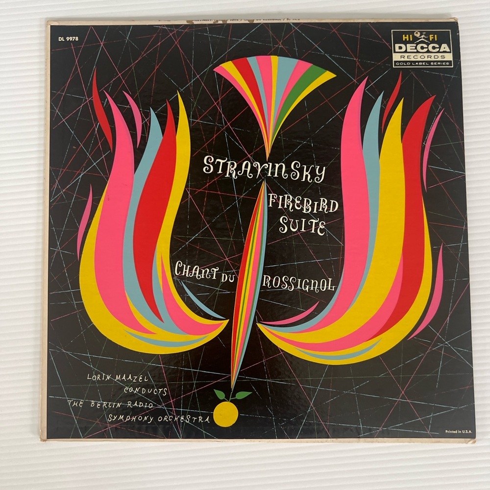 Vintage Records Stravinsky Firebird Suite Classical Vinyl Album Firebird Gold